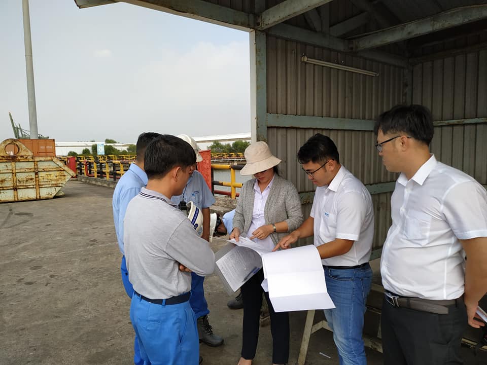 Portcoast team  check the project site for Environmental Impact Assessment of Maintenance Dredging Project of Posco Port and Posco SS Vina Port