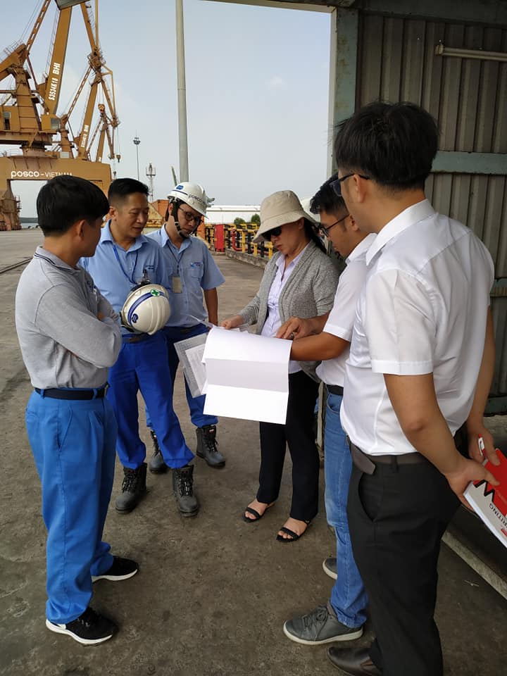 Portcoast team  check the project site for Environmental Impact Assessment of Maintenance Dredging Project of Posco Port and Posco SS Vina Port