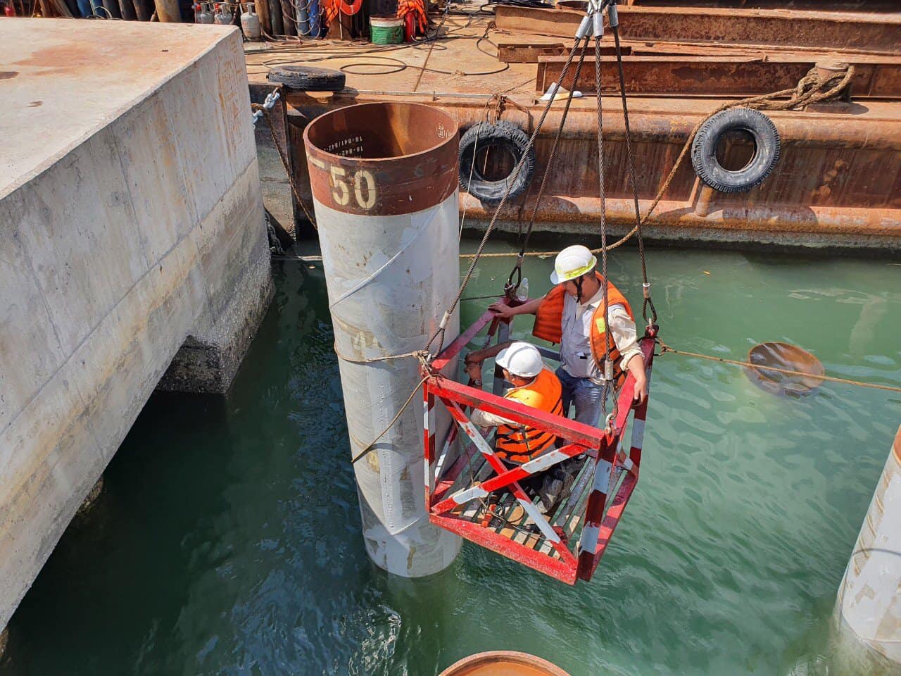 Portcoast thực hiện giám sát công tác đóng cọc tại Cảng hóa chất Hyosung Vina