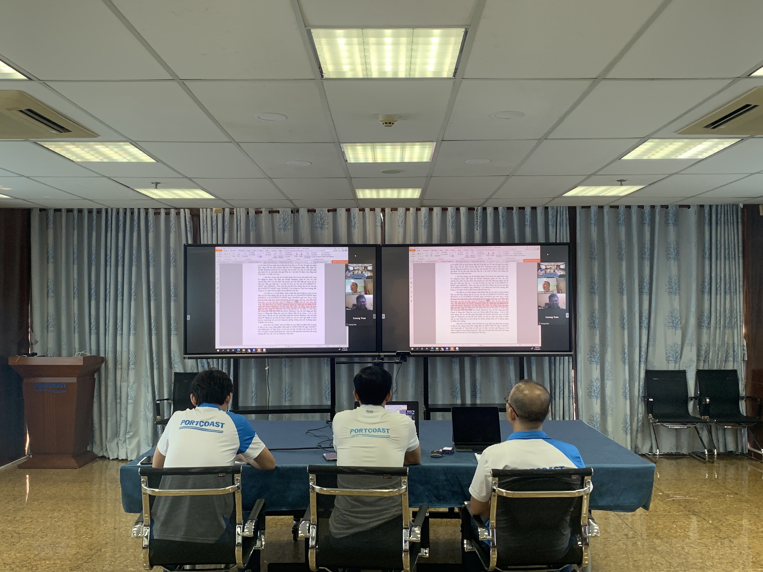 Họp trực tuyến với sự chủ trì của Ông Nguyễn Xuân Sang - Cục trưởng Cục Hàng hải Việt Nam