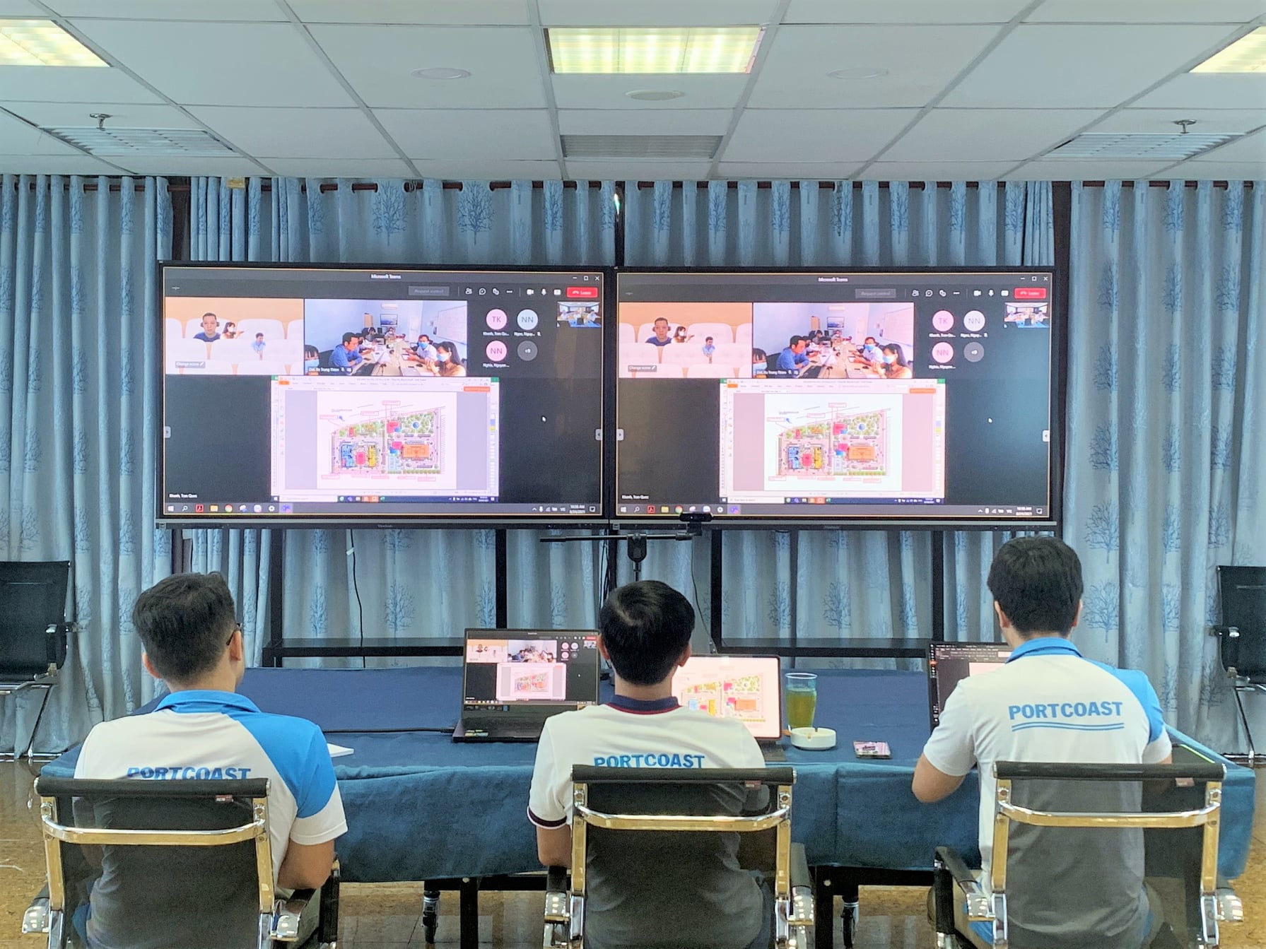 Portcoast với Công ty Cổ phần Cảng biển Quốc tế Trung Nam Cà Ná và các Bên liên quan trong buổi họp trực tuyến