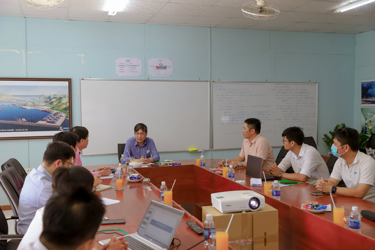 Inspection of work completion acceptance of the wharf of Ca Na General Port - Phase 1A