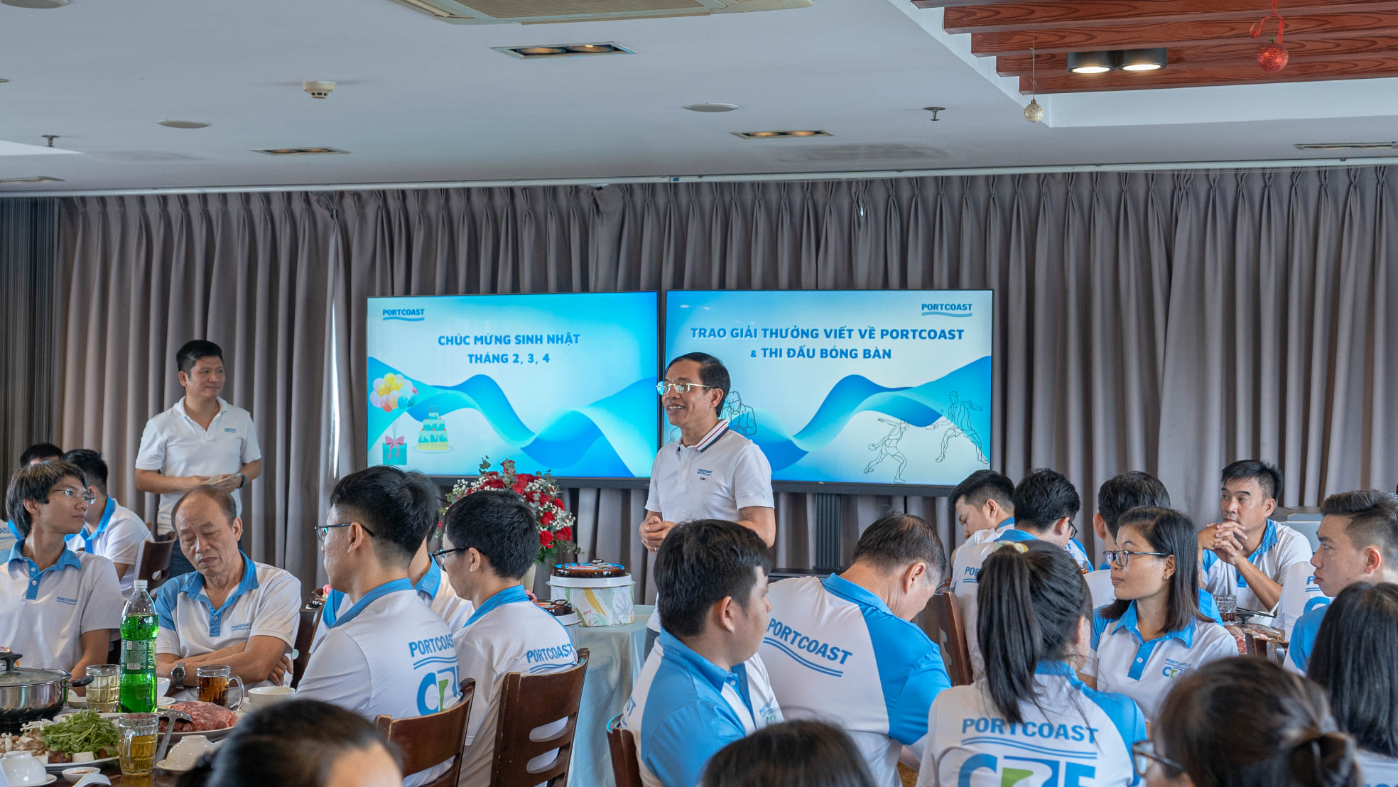 Birthday party for members born in February, March,  April and award prizes for Portcoast contest