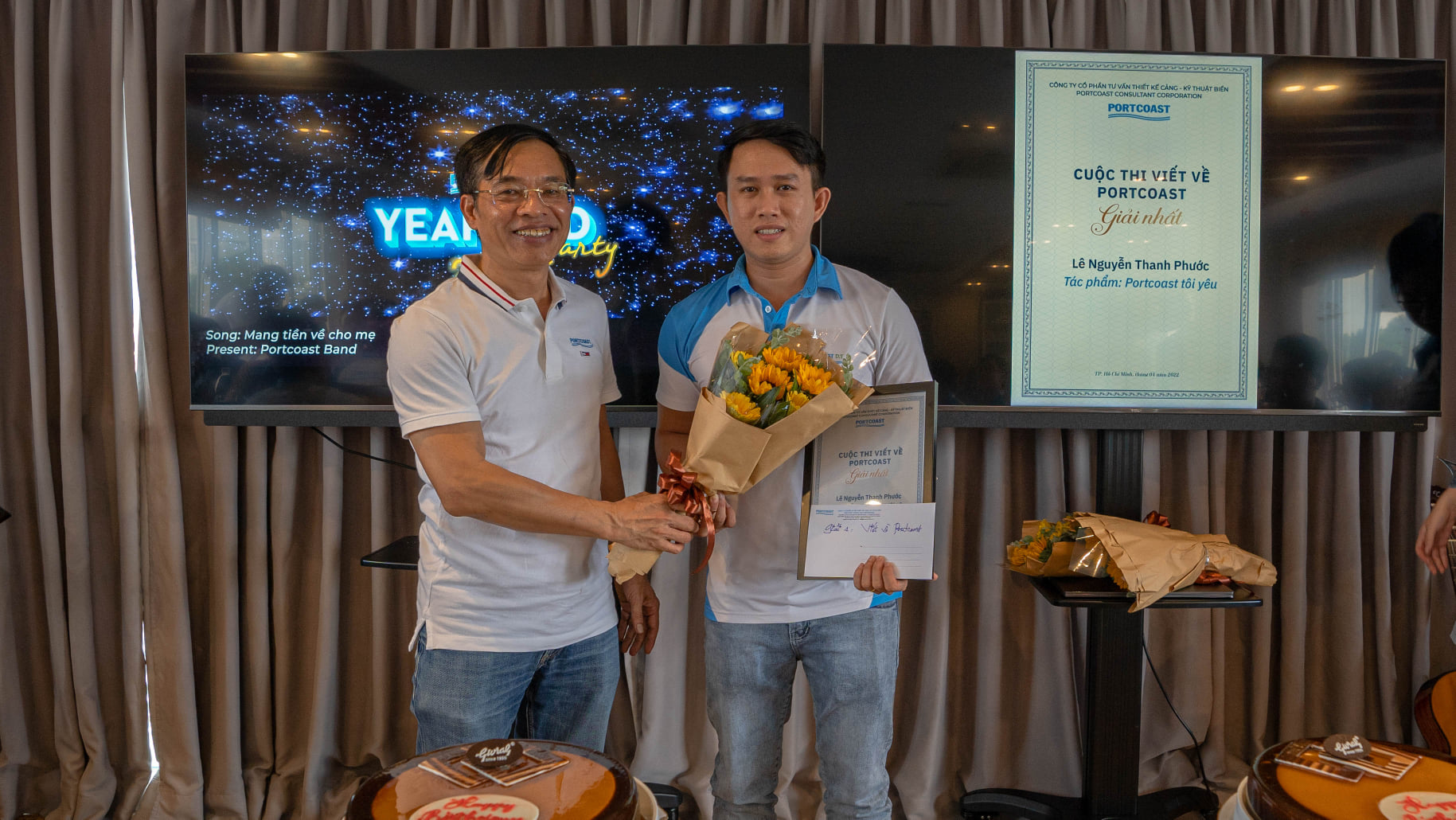 Birthday party for members born in February, March,  April and award prizes for Portcoast contest