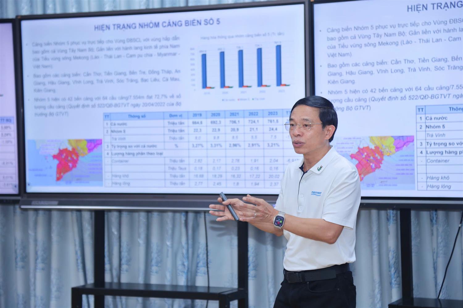 Sáng 20/11, Đoàn công tác tỉnh Trà Vinh do Chủ tịch UBND tỉnh Lê Văn Hẳn dẫn đầu làm việc với Portcoast về tiềm năng phát triển cảng biển và chuyển đổi số hạ tầng